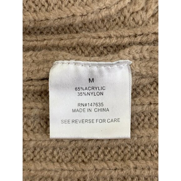 Romeo & Juliet Couture Women's Tan Cable Knit Mock Neck Sweater Size Medium - Picture 10 of 10